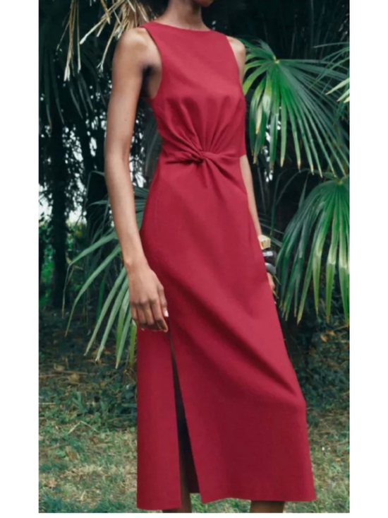 Zara Dresses & Skirts - Zara ZW Collection Cutout Midi Dress Burgundy Red size Large